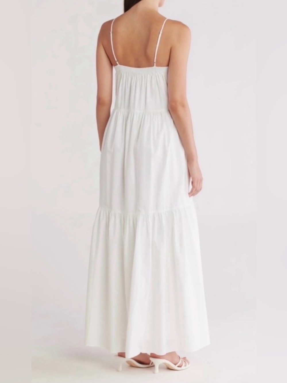 rag & bone White Maxi Spaghetti Strap Tiered Dress - Picture 2 of 8